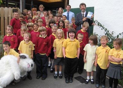 Image of Peter visiting East Worlington Primary School, Devon