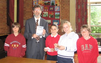 Image of Peter visiting Hugh Sexey Middle School, Somerset
