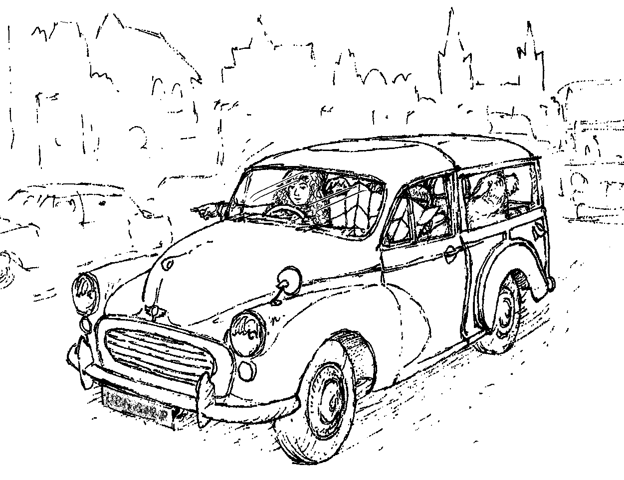 Click to download an illustration of: Car journey